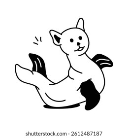 An icon of a sea cat, a creature that combines the features of a cat and a seal