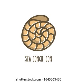 Icon of a sea conch. Nice color image of a summer symbol.