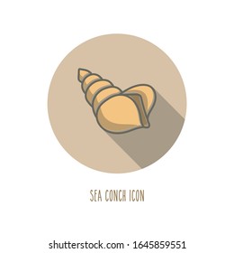 Icon of a sea conch. Nice color image of a summer symbol.