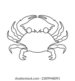 The icon of a sea crab of the crustacean family on a white background. Vector image.