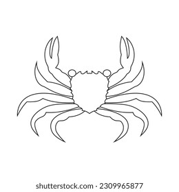 The icon of a sea crab of the crustacean family on a white background. Vector image.