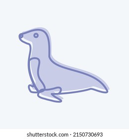 Icon Sea Dog. suitable for animal symbol. two tone style. simple design editable. design template vector. simple symbol illustration