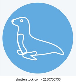 Icon Sea Dog. suitable for animal symbol. blue eyes style. simple design editable. design template vector. simple symbol illustration