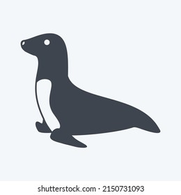 Icon Sea Dog. suitable for animal symbol. glyph style. simple design editable. design template vector. simple symbol illustration