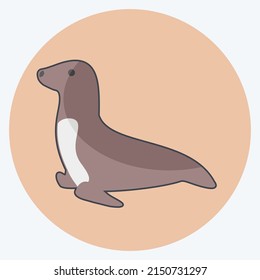 Icon Sea Dog. suitable for animal symbol. flat style. simple design editable. design template vector. simple symbol illustration