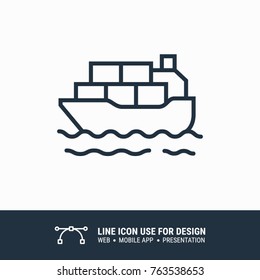 Icon sea freight shipments graphic design single icon vector illustration