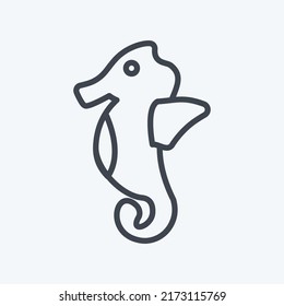 Icon Sea Horse. suitable for Sea symbol. line style. simple design editable. design template vector. simple symbol illustration