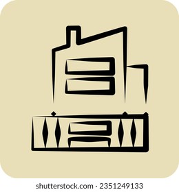 Icon Sea Level Rise. related to Climate Change symbol. hand drawn style. simple design editable. simple illustration