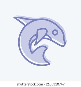 Icon Sea Life. suitable for education symbol. two tone style. simple design editable. design template vector. simple illustration