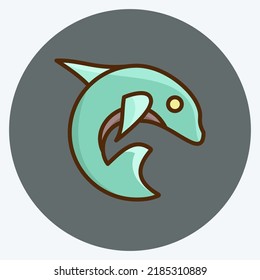 Icon Sea Life. suitable for education symbol. flat style. simple design editable. design template vector. simple illustration