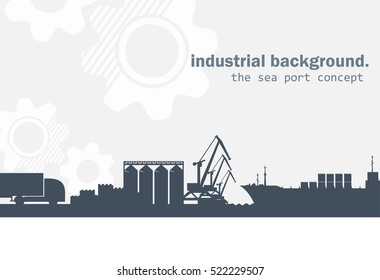 The icon of sea port infrastructure. Borders for cargo processes illustration.