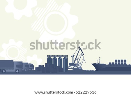 The icon of sea port infrastructure. Borders for cargo processes illustration.