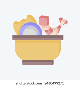 Icon Sea Salad. related to Seafood symbol. flat style. simple design illustration