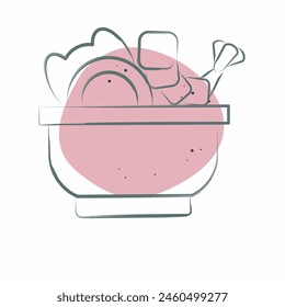 Icon Sea Salad. related to Seafood symbol. Color Spot Style. simple design illustration