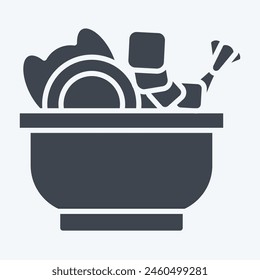 Icon Sea Salad. related to Seafood symbol. glyph style. simple design illustration