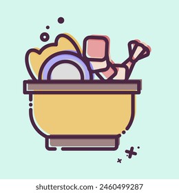 Icon Sea Salad. related to Seafood symbol. MBE style. simple design illustration