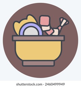 Icon Sea Salad. related to Seafood symbol. color mate style. simple design illustration