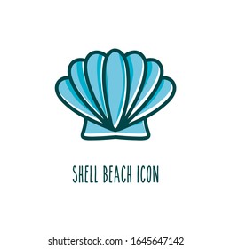 Icon of a sea shell. Nice color image of a summer symbol.