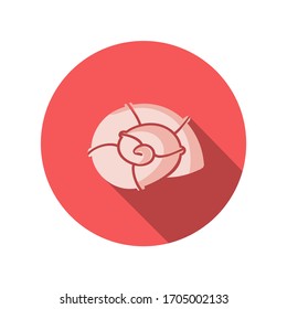 Icon of a sea shell. Nice color image of a summer symbol. Icon button.