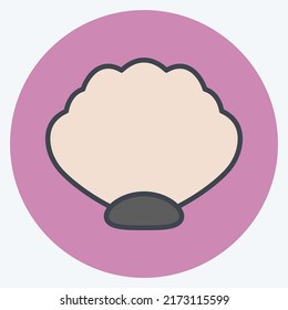 Icon Sea Shell. suitable for Sea symbol. color mate style. simple design editable. design template vector. simple symbol illustration