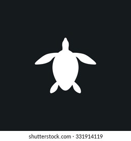 Icon sea turtle. View from above.