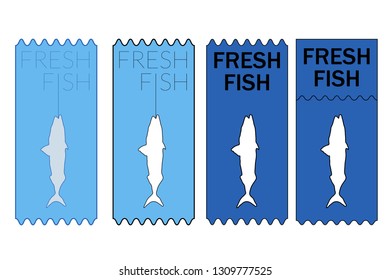 Icon seafood fresh fish set vector illustration
