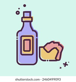 Icon Seafood Sauce. related to Seafood symbol. MBE style. simple design illustration