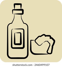 Icon Seafood Sauce. related to Seafood symbol. hand drawn style. simple design illustration