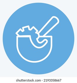 Icon Seafood Soup. suitable for Japanese symbol. blue eyes style. simple design editable. design template vector. simple illustration