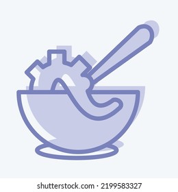 Icon Seafood Soup. suitable for seafood symbol. two tone style. simple design editable. design template vector. simple illustration