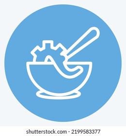 Icon Seafood Soup. suitable for seafood symbol. blue eyes style. simple design editable. design template vector. simple illustration