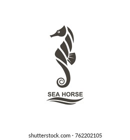 icon of seahorse on isolated white background