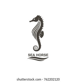 icon of seahorse on isolated white background