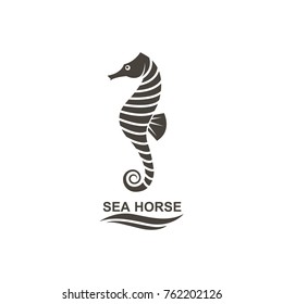 icon of seahorse on isolated white background