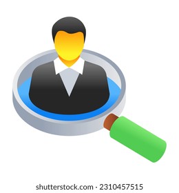 Icon of search candidate in modern flat design 