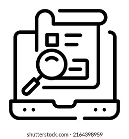 Un icono del vector de doodle de contenido de búsqueda 

