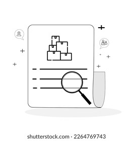 icon search document delivery illustration vector art