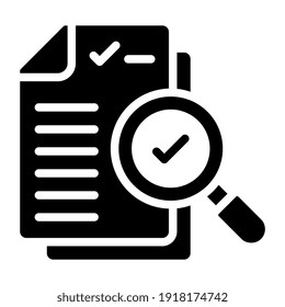 Icon of search documents, solid design