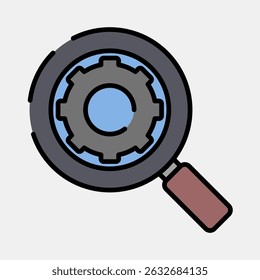 Icon search engine. Internet network elements. Icon in filled line style.