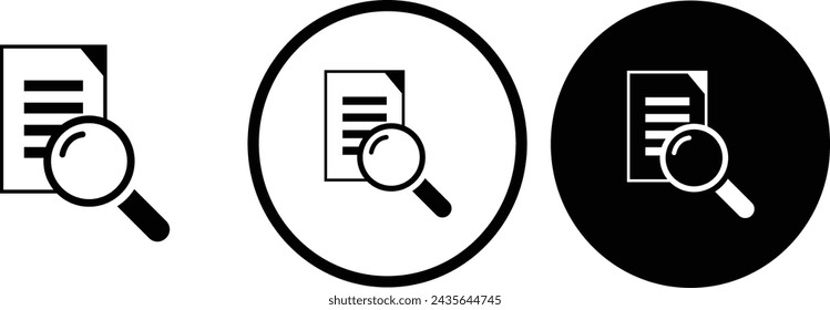 icon search folder black outline for web site design 
and mobile dark mode apps 
Vector illustration on a white background