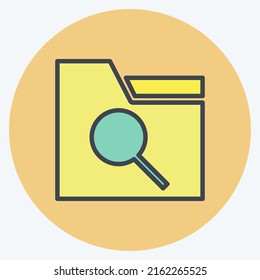 Icon Search Folder. suitable for User Interface symbol. color mate style. simple design editable. design template vector. simple symbol illustration