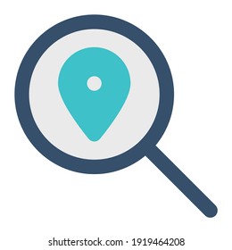 icon search location using flat style and blue color dominate