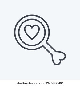 Icon Search For Love. related to Valentine's Day symbol. line style. simple design editable. simple illustration