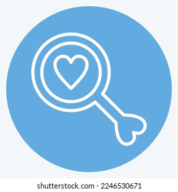 Icon Search For Love. related to Valentine's Day symbol. blue eyes style. simple design editable. simple illustration