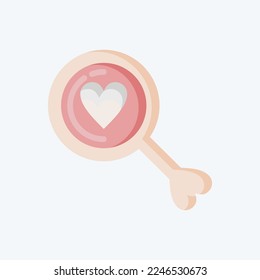 Icon Search For Love. related to Valentine's Day symbol. flat style. simple design editable. simple illustration