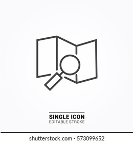 Icon search map Single Icon Graphic Design