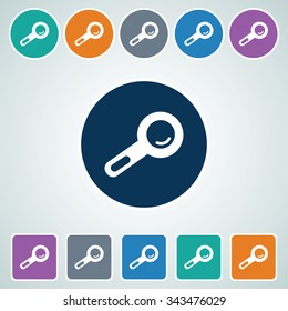 Icon of Search in Multi Color Circle & Square Shape. Eps-10.