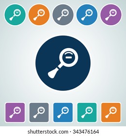 Icon of Search  in Multi Color Circle & Square Shape. Eps-10.