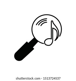 icon search music note. vector design.