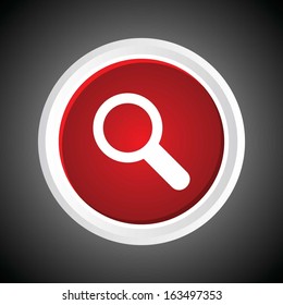Icon of Search On Button with Black Background. Eps-10